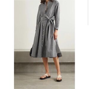 Alex Mill Grace Belted Gingham Cotton-poplin Midi Dress - Black size M